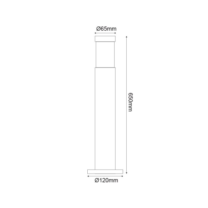 ΚΟΛΩΝΑΚΙ No1032  ΑΛΟΥΜΙΝ.65CM E27 ΓΚΡΙ  RaL7016M