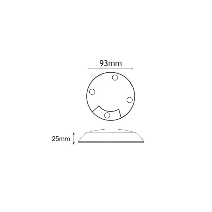 ΚΑΛΥΜΜΑ ΠΛΑΚΕΤΑΣ LED ΜΕ 1 ΤΡΥΠΑ ΓΚΡΙ