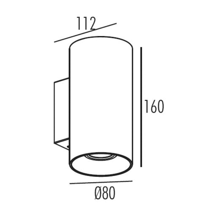 ЛЕД АПЛИКА ЗА СТЕННА 230V 2X7W 677Lm 3000K 36,5° EXTRUS НАГОРЕ-НАДОЛУ  КРЪГЛО
