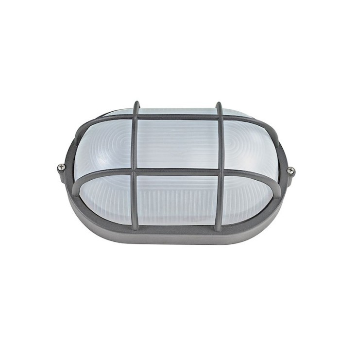 BULKHEAD E27 208mm GREY WITH COLOUR RAL7016M