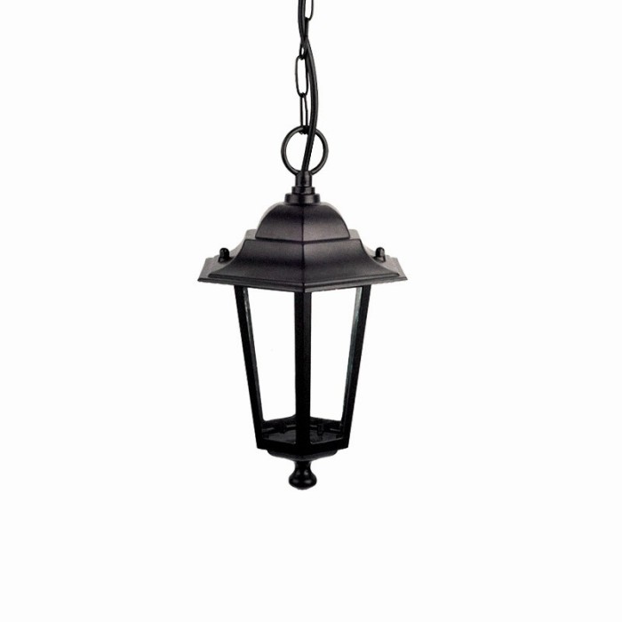 PENDANT LATERN LAMP BLACK IR44 E27 RAL C0026
