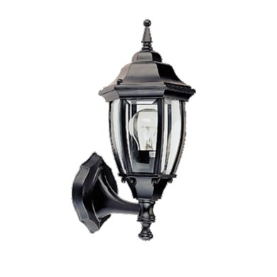 WALL LANTERN BLACK IR44 E27 60W TOP RAL C0026