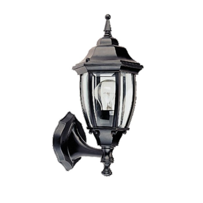 WALL LANTERN BLACK IR44 E27 60W TOP RAL C0026
