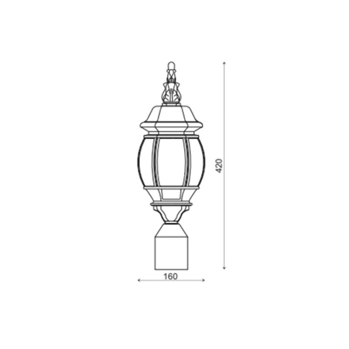 WALL GARDEN LIGHT ΙΡ44 Ε27 max.60W  RAL C0026