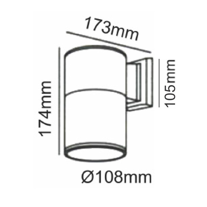 ΣΠΟΤ ΤΟΙΧΟΥ ΑΛΟΥΜΙΝΙΟ ΓΚΡΙ ΣΥΜΒΑΤΙΚΟ 1xE27 IP54 173x108x174mm
