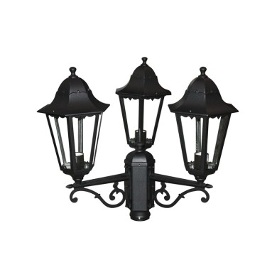 GARDEN LIGHT TRIPLE BLACK MAT RAL9005M 23.5Χ44,5cm Φ60