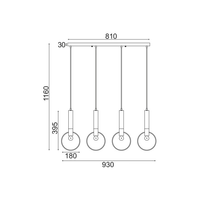 ΚΡΕΜΑΣΤΟ Φ/Σ 4ΧΕ27 ΟΡΕΙΧΑΛΚΟ/ΜΑΥΡΟ ΜΕΤ/ΚΟ 93X18ΧΗ116CM MIRACOLO