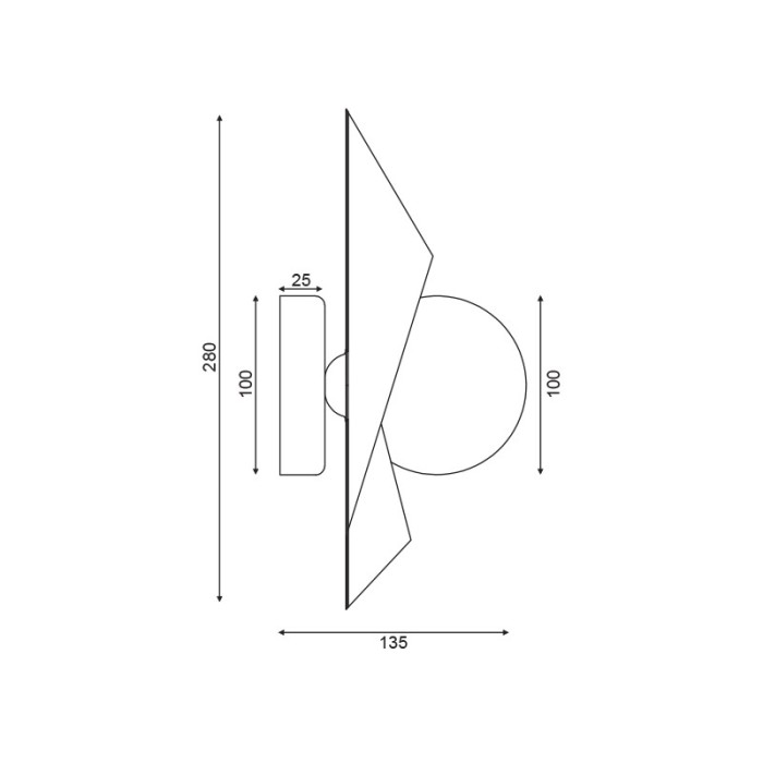ΕΠΙΤΟΙΧΟ Φ/Σ 1ΧG9 ΧΡΥΣΟ/ΜΑΥΡΟ ΜΕΤ/ΚΟ + ΓΥΑΛΙ 16Χ14Χ28CM POLYGON