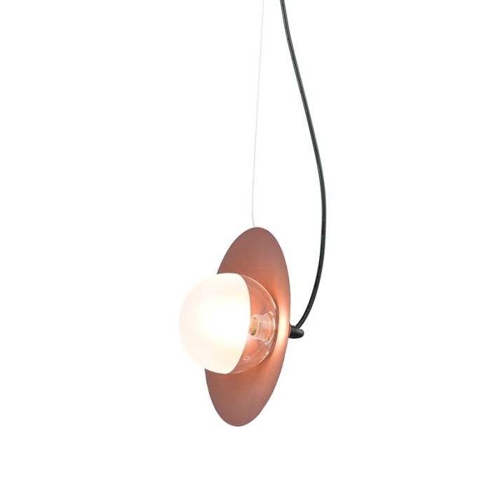 NETTO PENDANT LIGHTING 1ΧG9 BRASS/BLACK METAL+ GLASS 14Χ20ΧΗ122CM HYDRA