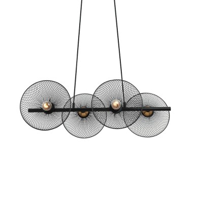 NETTO PENDANT LIGHTING 4ΧΕ27 BLACK METAL 71Χ35ΧΗ119CM KOBE
