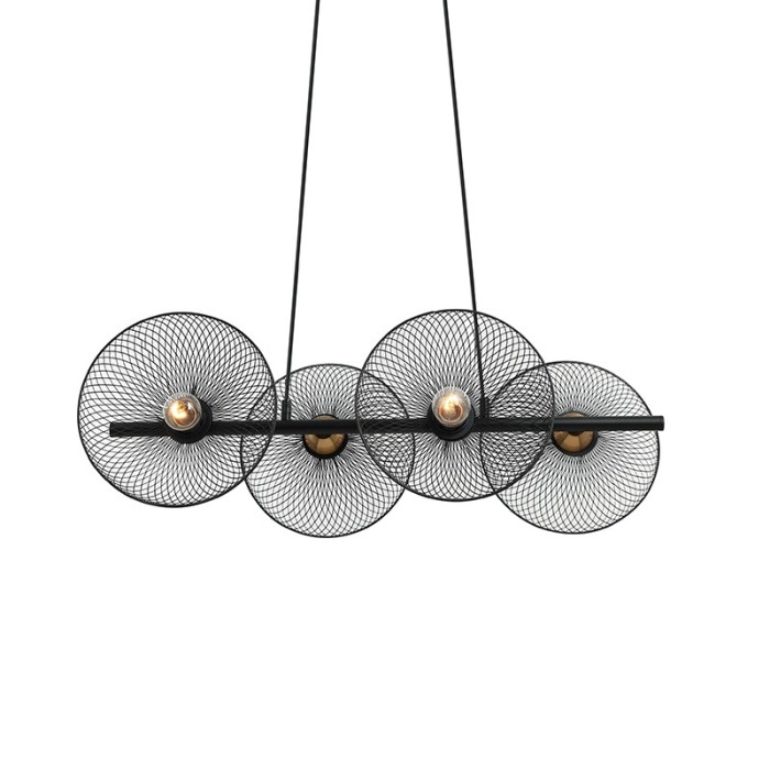 NETTO PENDANT LIGHTING 4ΧΕ27 BLACK METAL 71Χ35ΧΗ119CM KOBE