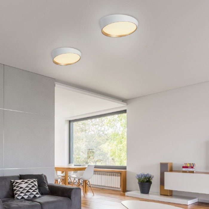 Φ/Σ ΟΡΟΦΗΣ LED 32W 2500LM CCT IP20  ΛΕΥΚΟ ΜΕΤΑΛΛΙΚΟ + ΑΚΡΥΛΙΚΟ
 FEEDO
