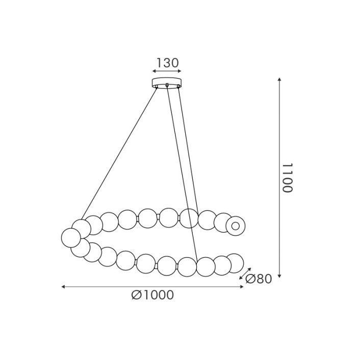 ΚΡΕΜΑΣΤΟ Φ/Σ LED 40W 3000LM 3000K IP20 ΧΡΥΣΟ ΑΛΟΥΜΙΝΙΟ + ΑΚΡΥΛΙΚΟ