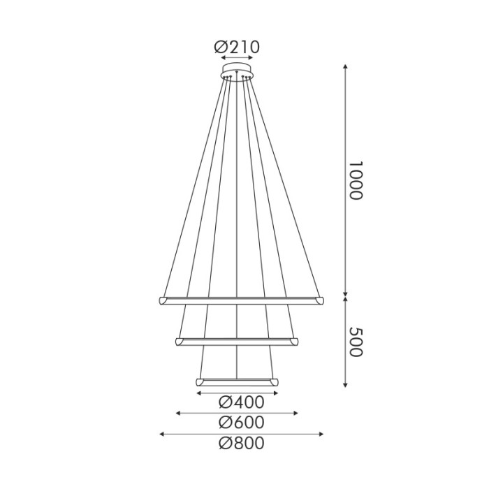 HARMONY-ΦΩΤΙΣΤΙΚΟ ΚΡΕΜΑΣΤΟ ΜΑΥΡΟ ΑΛΟΥΜΙΝΙΟΥ LED SMD 60W CCT 4800LM IP20 Φ800X1500MM