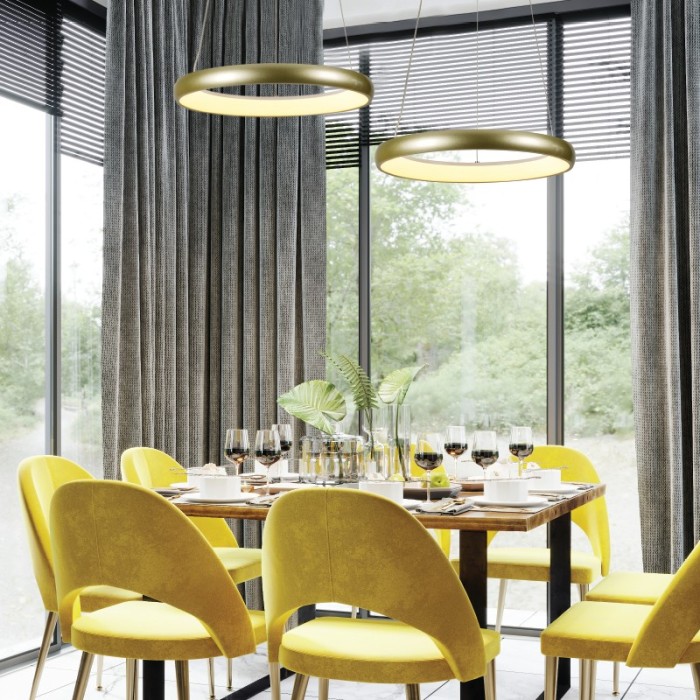 "PENDANT LUMINAIRE LED 24W 1900LM CCT IP20
GOLD METAL+ACRYLIC
"
