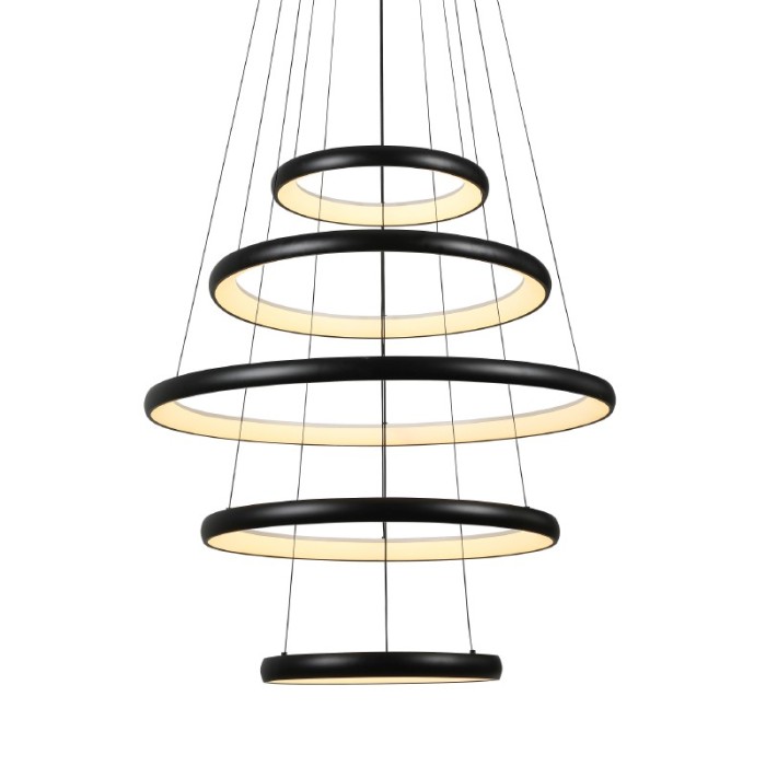 HARMONY-ΦΩΤΙΣΤΙΚΟ ΚΡΕΜΑΣΤΟ ΜΑΥΡΟ ΑΛΟΥΜΙΝΙΟΥ LED SMD 80W CCT 6400LM IP20 Φ800X1900MM