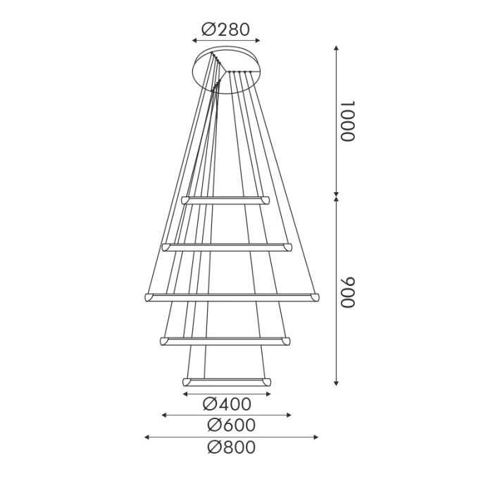 HARMONY-ΦΩΤΙΣΤΙΚΟ ΚΡΕΜΑΣΤΟ ΜΑΥΡΟ ΑΛΟΥΜΙΝΙΟΥ LED SMD 80W CCT 6400LM IP20 Φ800X1900MM