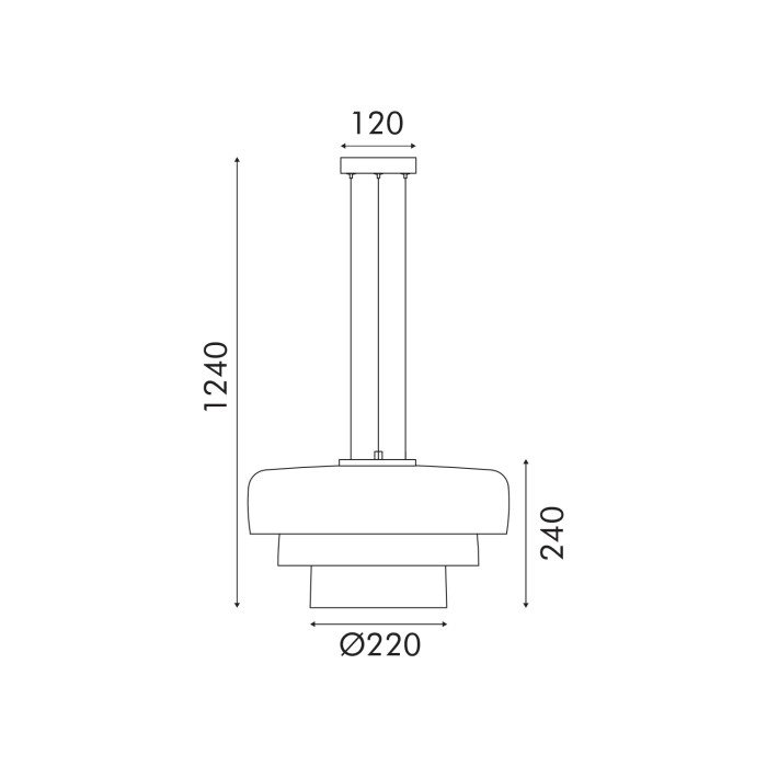 ΚΡΕΜΑΣΤΟ ΦΩΤΙΣΤΙΚΟ ACA HM25127SM ΜΑΥΡΟ ΦΙΜΕ ΓΥΑΛΙ LED 12W 3000K-4000K-6000K IP20 D42XH120CM