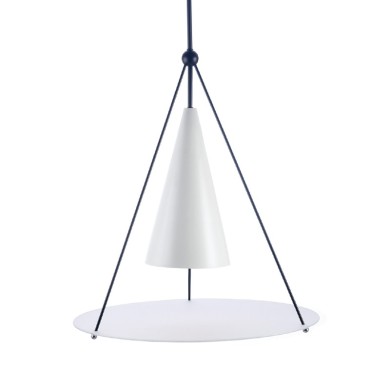 NETTO PENDANT LIGHTING 1XE27 WHITE+BLACK METALLIC+ GLASS D50XH140CM TEMPLE
