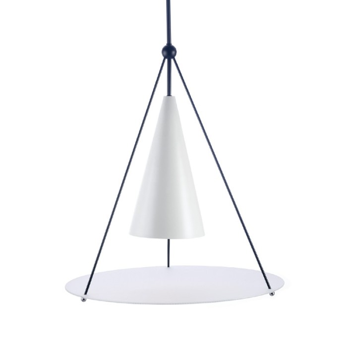 NETTO PENDANT LIGHTING 1XE27 WHITE+BLACK METALLIC+ GLASS D50XH140CM TEMPLE