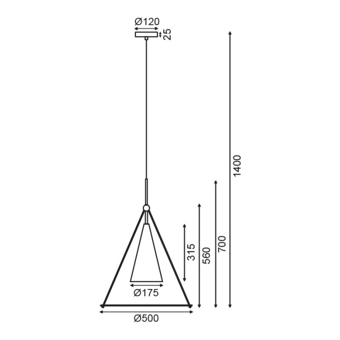 NETTO PENDANT LIGHTING 1XE27 WHITE+BLACK METALLIC+ GLASS D50XH140CM TEMPLE