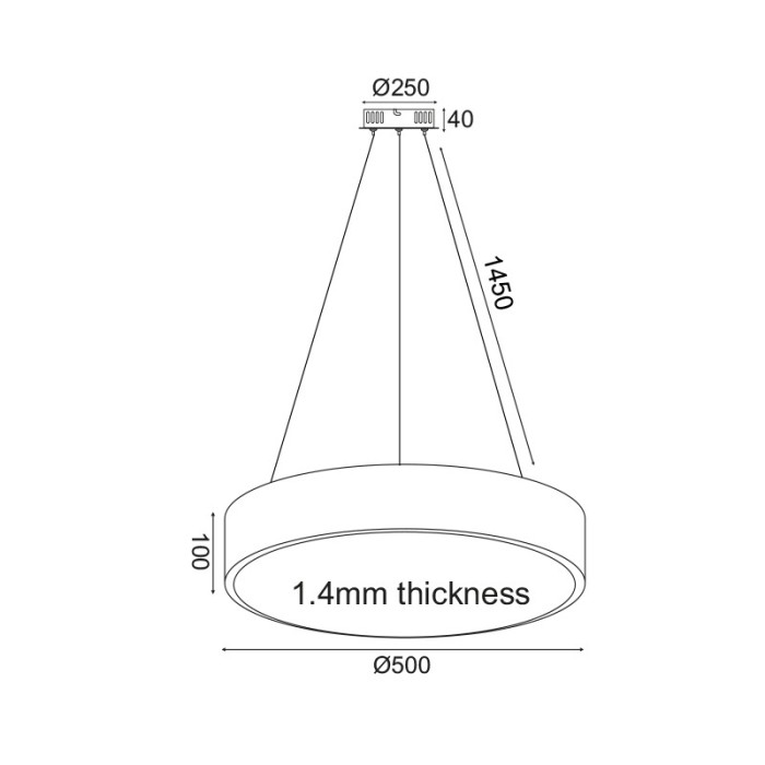 ΚΡΕΜΑΣΤΟ Φ/Σ LED 50W 4800LM CCT ΛΕΥΚΟ ΜΕΤ/ΚΟ D50XH135CM OPTIMUS