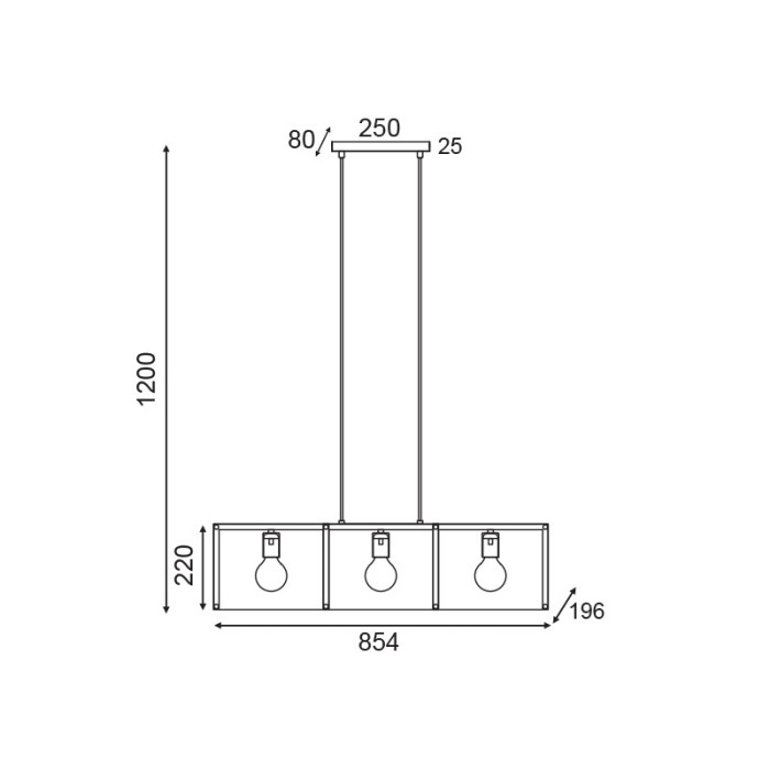 NETTO ΦΩΤΙΣΤΙΚΟ ΚΡΕΜΑΣΤΟ ΜΑΥΡΟ ΜΕΤΑΛΛΙΚΟ ΣΥΜΒΑΤΙΚΟ 3ΧΕ27 IP20 854Χ1200mm