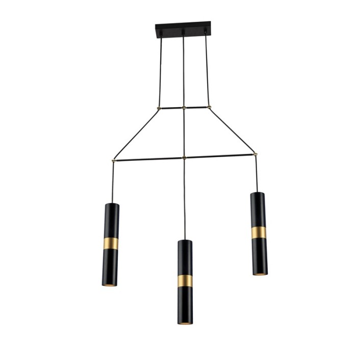 NETTO PENDANT LIGHTING 3XGU10 BLACK METALLIC 66X8XH150CM DA VINCI