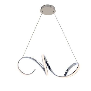 PENDANT LIGHTING LED 40W 3000K 2400LM CHROME ALUMINUM 64X22ΧΗ120CM CLEO