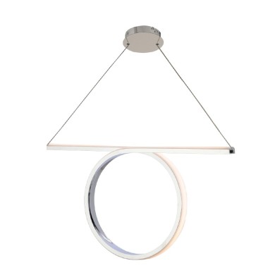 NETTO PENDANT LIGHTING LED 32W 3000K 1920LM CHROME ALUMINUM 64Χ17ΧΗ120CM ZERO