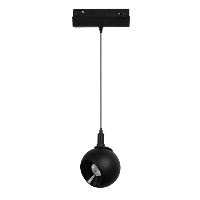 MATTE BLACK MAGNETIC PENDANT LUMINAIRE 48V DC 12W 3000K 1000LM 36° OSRAM RA90 Φ100*134MM