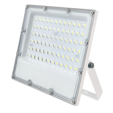  LED WHITE SMD FLOOD LUMINAIRE IP65 50W 4000K 6000Lm 100-277V RA80 IK08 5YRS BREATHING VALUE
