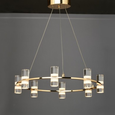 NETTO ΦΩΤΙΣΤΙΚΟ ΚΡΕΜΑΣΤΟ ΓΥΑΛΙΣΤΕΡΟ ΧΡΥΣΟ ΑΛΟΥΜΙΝΙΟ LED 32W 3000K 2880Lm IP20 Φ520Χ1315mm