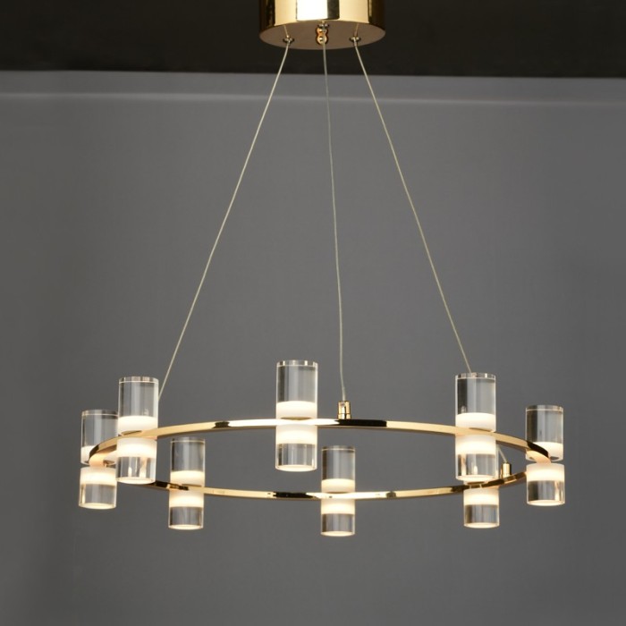 NETTO ΦΩΤΙΣΤΙΚΟ ΚΡΕΜΑΣΤΟ ΓΥΑΛΙΣΤΕΡΟ ΧΡΥΣΟ ΑΛΟΥΜΙΝΙΟ LED 32W 3000K 2880Lm IP20 Φ520Χ1315mm