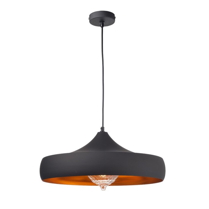 PENDANT LUMINAIRE 1ΧΕ27 METALIC BLACK/GOLD Φ46ΧΗ123CM CALIPHATE