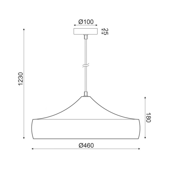 PENDANT LUMINAIRE 1ΧΕ27 METALIC BLACK/GOLD Φ46ΧΗ123CM CALIPHATE