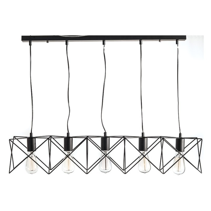 NETTO ΦΩΤΙΣΤΙΚΟ ΚΡΕΜΑΣΤΟ ΜΑΥΡΟ ΜΑΤ ΜΕΤΑΛΛΙΚΟ ΣΥΜΒΑΤΙΚΟ 5ΧΕ27 IP20 920mm