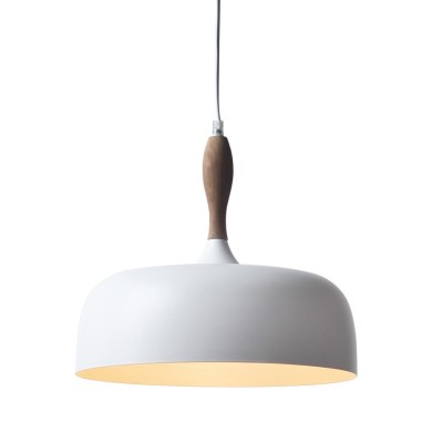 BELL WHITE 1 Χ Ε27 D32CM METAL WITH WOOD CUBA