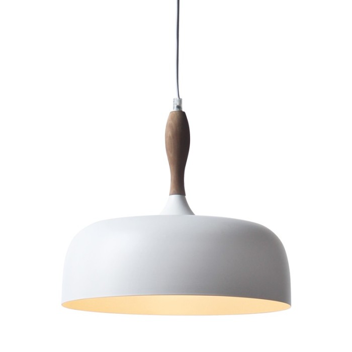 BELL WHITE 1 Χ Ε27 D32CM METAL WITH WOOD CUBA