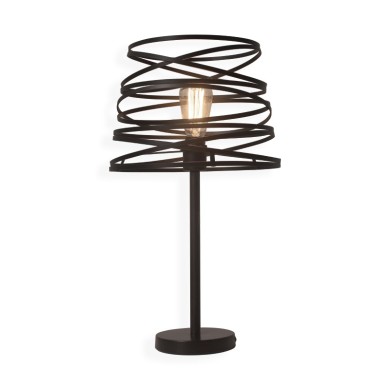 METAL TABLE LAMP 1XE27 BLACK MATT SPIRAL Φ33xH56CM JAZZ