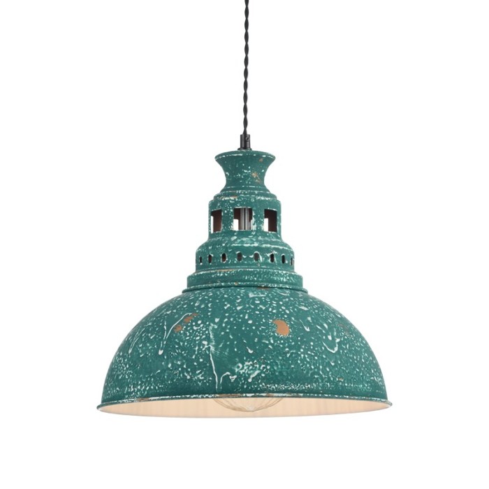 PENDANT 1ΧΕ27 METALIC GREEN ANTIQUE Φ35ΧΗ135CM NEVADA