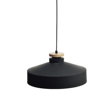 PENDANT 1ΧΕ27 METALIC BLACK+WOOD Φ41ΧΗ120CM AENEAS