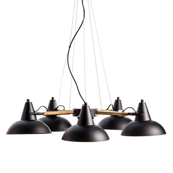 NETTO ΦΩΤΙΣΤΙΚΟ ΚΡΕΜΑΣΤΟ ΜΑΥΡΟ ΜΑΤ ΜΕΤΑΛΛΙΚΟ ΣΥΜΒΑΤΙΚΟ 5ΧΕ27 IP20 Φ730Χ875mm