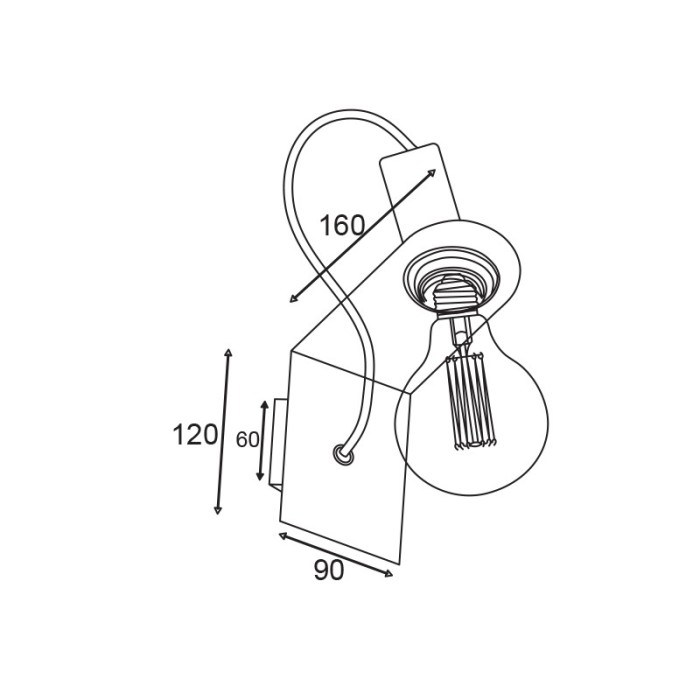 NETTO ΦΩΤΙΣΤΙΚΟ ΕΠΙΤΟΙΧΟ ΜΑΥΡΟ ΜΑΤ ΜΕΤΑΛΛΙΚΟ ΣΥΜΒΑΤΙΚΟ 1ΧΕ27 IP20 90Χ160Χ120mm