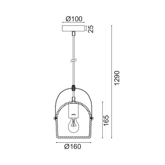 NETTO PENDANT 1ΧΕ27 GREY CEMENT D16XH130CM CARAMELO