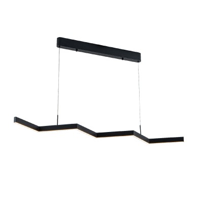 ZIGZAG- PENDANT LIGHT SAND BLACK ALUMINUM+ SILICONE LED 30W CCT 2800K-3200K-4000K 1200LM IP20
