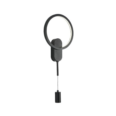 LOOP- WALL LIGHT SAND BLACK ALUMINUM+ SILICONE LED 12W CCT 2800K-3200K-4000K 1200LM IP20
