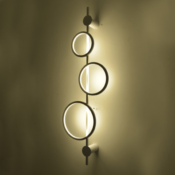 RINGY- WALL LIGHT SAND BLACK ALUMINUM+ SILICONE LED 30W CCT 2800K-3200K-4000K 1200LM IP20

