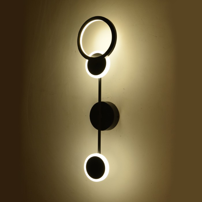 BANE- WALL LIGHT SAND BLACK ALUMINUM+ SILICONE LED 12W CCT 2800K-3200K-4000K 480LM IP20
