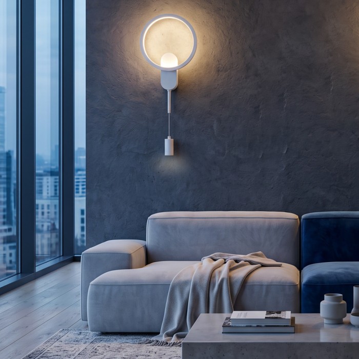 LOOP- WALL LIGHT SAND WHITE ALUMINUM+ SILICONE LED 12W CCT 2800K-3200K-4000K 1200LM IP20
